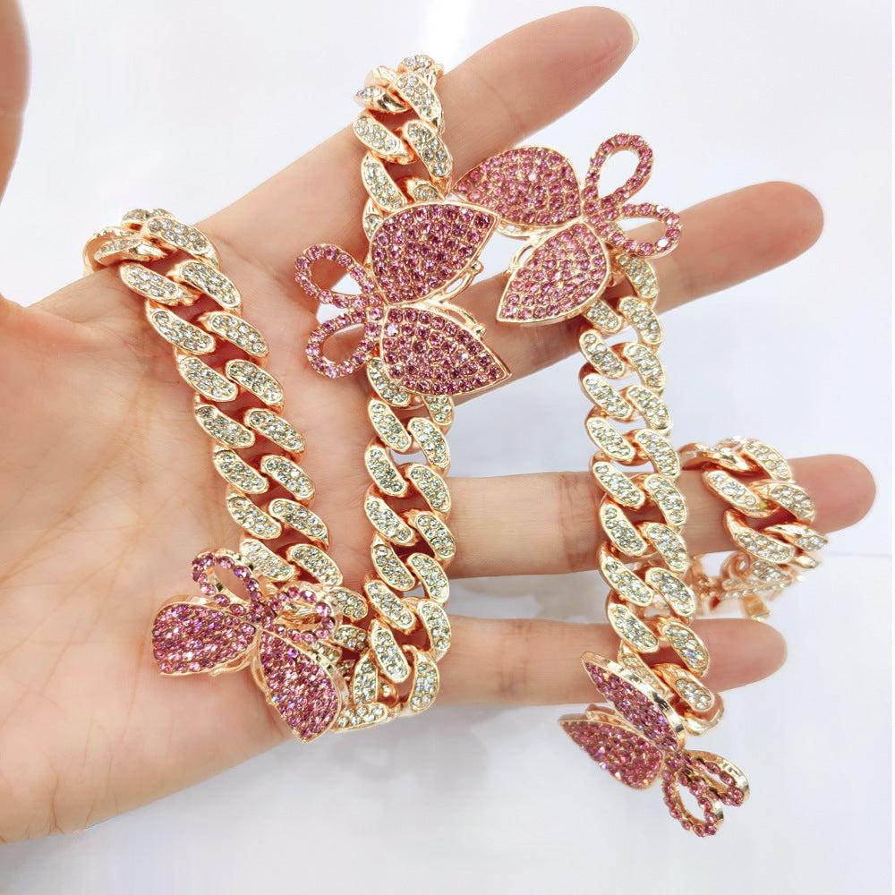 Women's Fashion Butterfly Cuban Necklace - Aureate Aura