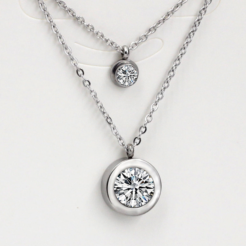 Double chain pendant necklace