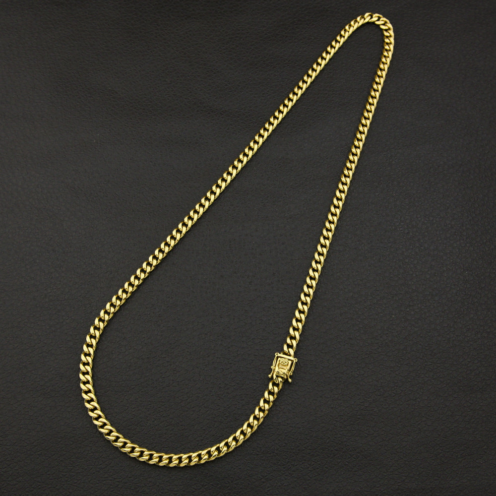 Stainless steel round men's Cuban necklace