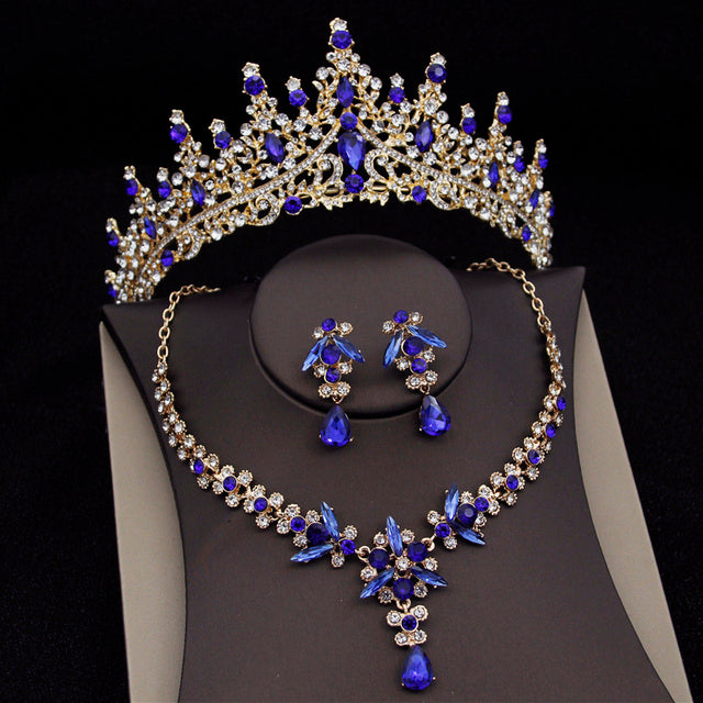 Royal Queen Bridal Jewelry Sets For Women Luxury Tiaras Crow - Aureate Aura