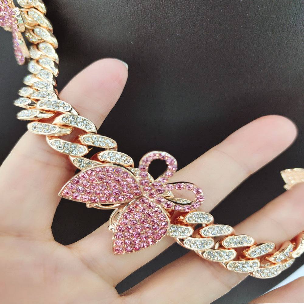 Women's Fashion Butterfly Cuban Necklace - Aureate Aura
