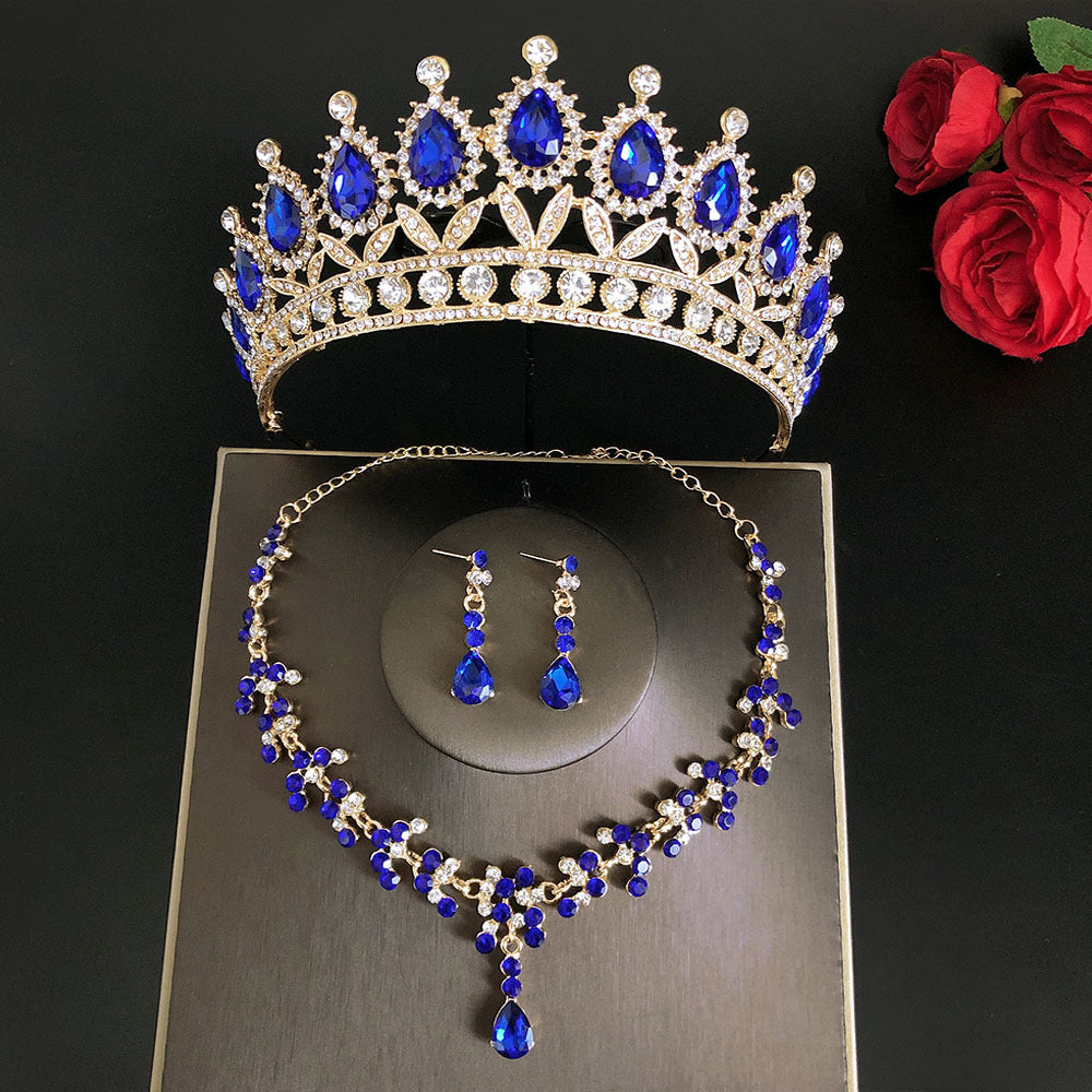 Royal Queen Bridal Jewelry Sets For Women Luxury Tiaras Crow - Aureate Aura