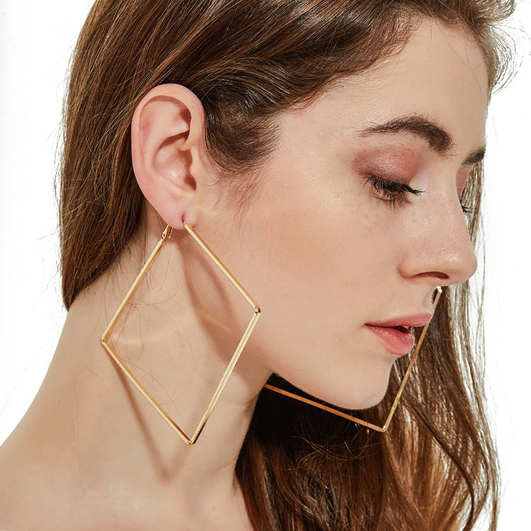 Earrings Women's Geometric Diamond Earrings Earrings - Aureate Aura