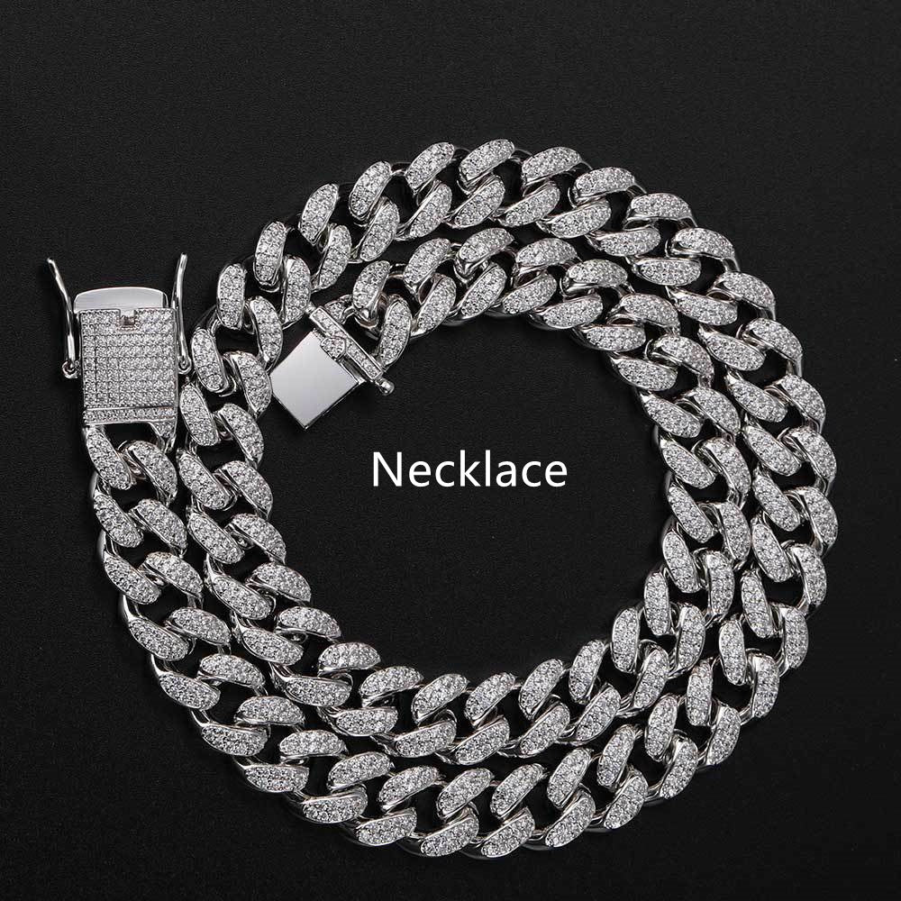 Hip Hop Jewelry 12mm Full Diamond Cuban Chain Real Gold Plating - Aureate Aura