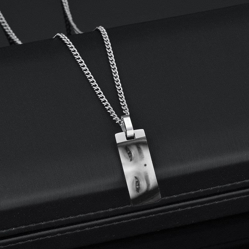 Custom Eyes Photo Necklace Stainless Stee Customized Engrave Eye Necklaces Personalized Picture Name Necklace For Women Kids - Aureate Aura