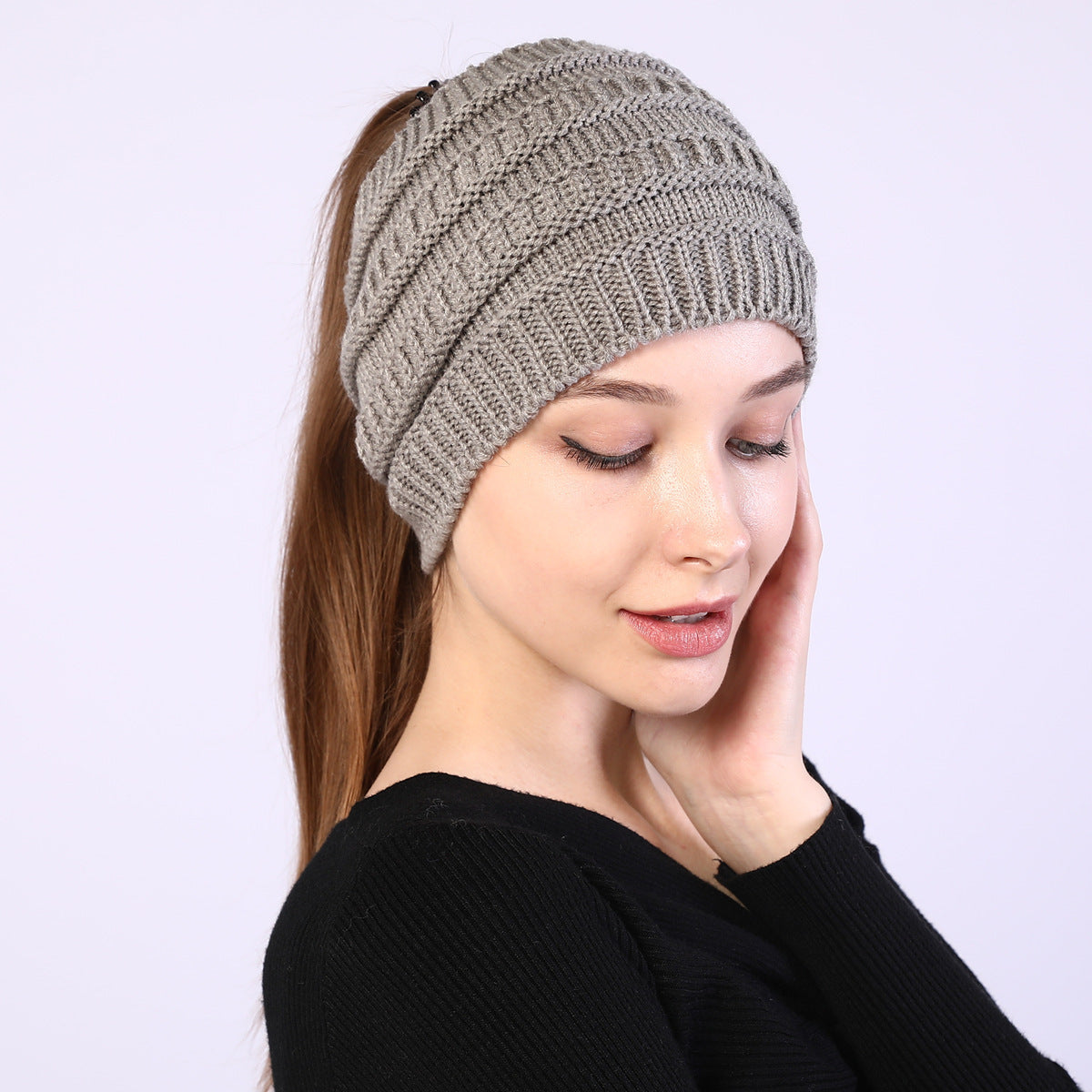 Women's Fashion Winter Hat Widened Solid Color Hair Bands - Aureate Aura