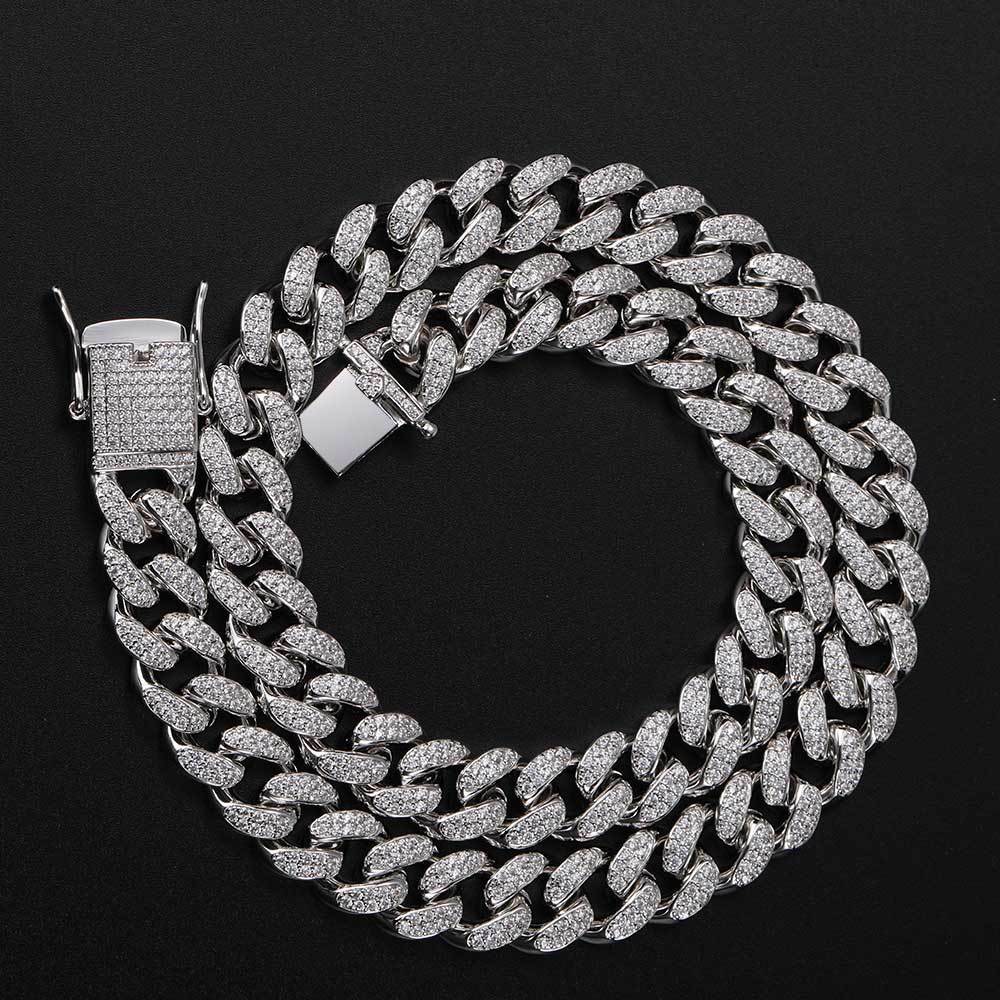 Hip Hop Jewelry 12mm Full Diamond Cuban Chain Real Gold Plating - Aureate Aura