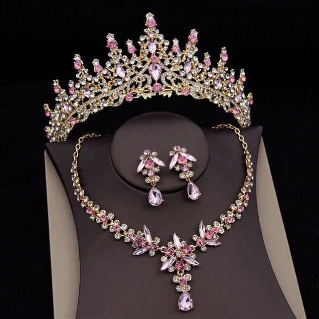 Royal Queen Bridal Jewelry Sets For Women Luxury Tiaras Crow - Aureate Aura